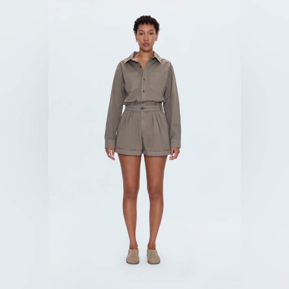 NWT Pistola Archie Pleated Romper in Soft Moss size Small
